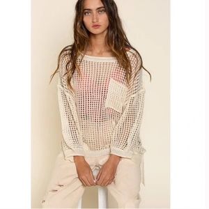 NEW•L•POL Buttercream Oversized Open Knit Sweater